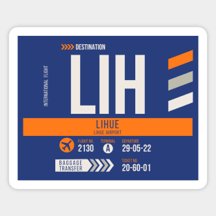 Lihue (LIH) Kauai Airport // Sunset Baggage Tag Magnet